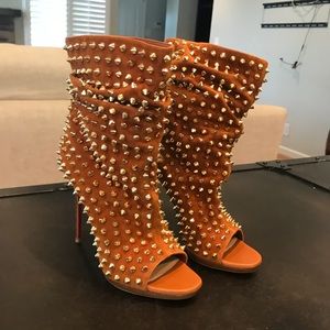 Christian Louboutin Studded Suede Ankle Boot 37.5